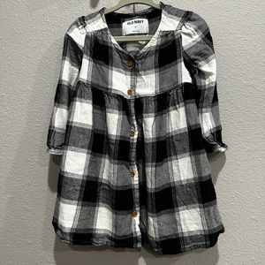 Old Navy Buffalo Plaid Flannel Button Up Dress - Toddler Girls 2T